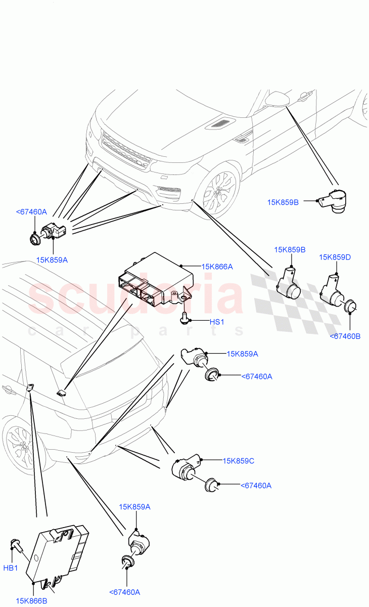 Parking Distance Control((V)TOHA999999) of Land Rover Land Rover Range Rover Sport (2014+) [3.0 I6 Turbo Petrol AJ20P6]