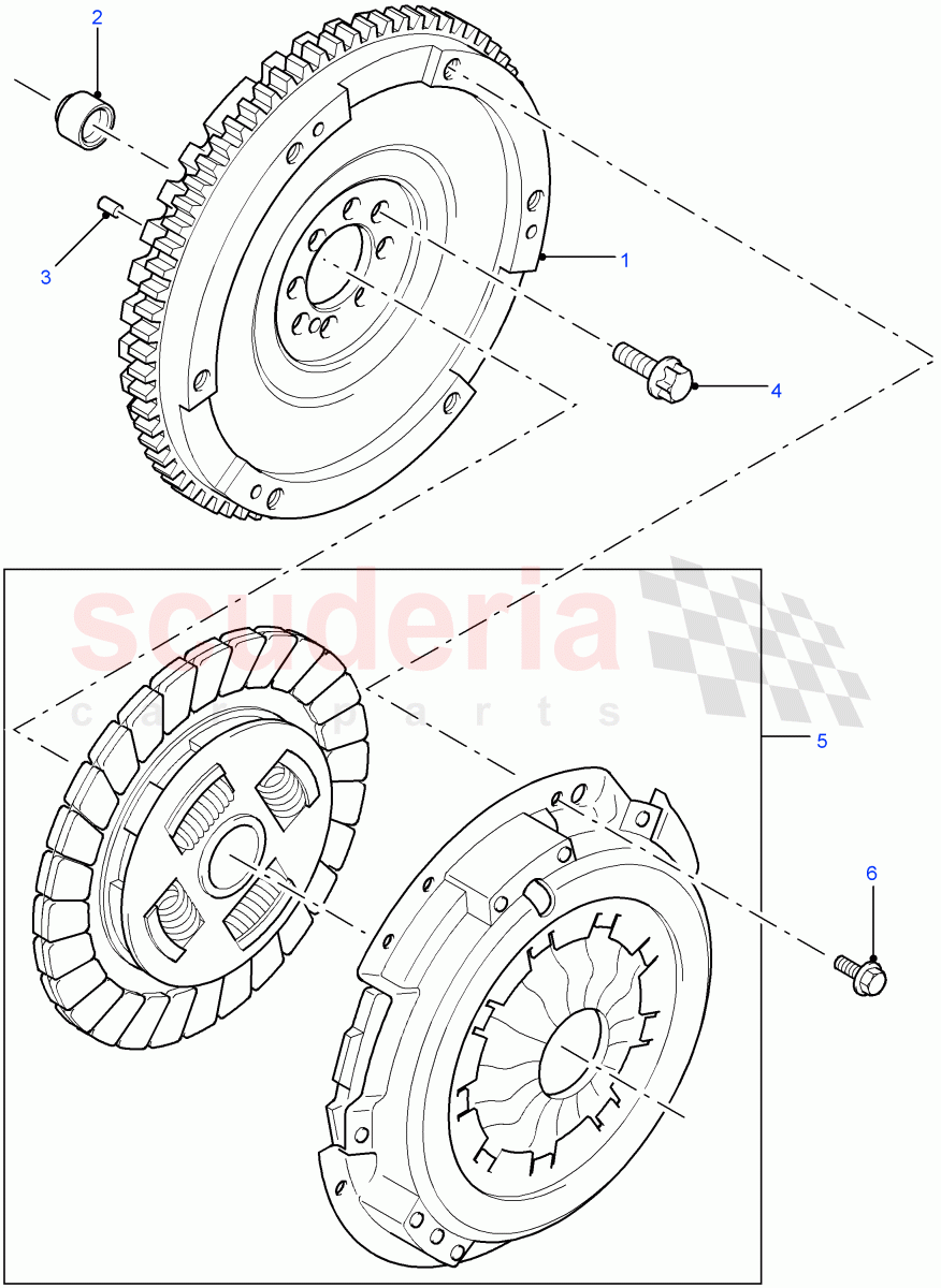 Clutch And Flywheel ((V) FROM7A000001) of Land Rover Land Rover Defender (2007-2016)