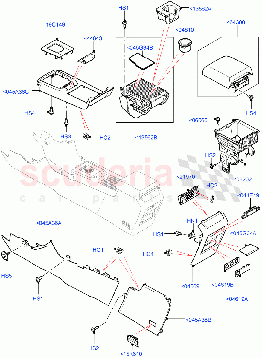 Console - Floor (External Components) (Halewood (UK), Full Floor Console With Armrest) ((V) TOKH999999) of Land Rover Land Rover Discovery Sport (2015+) [2.0 Turbo Diesel]