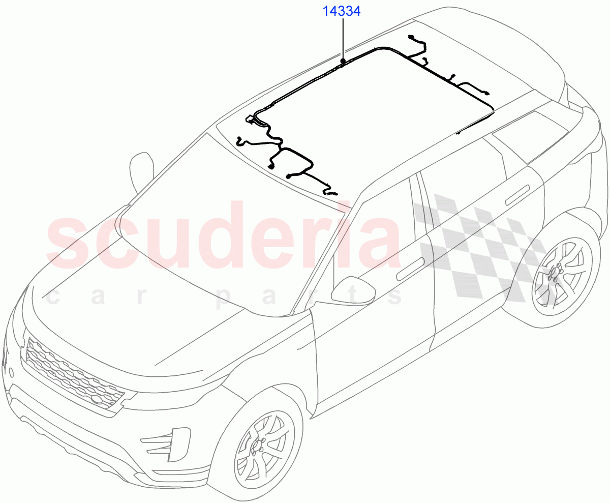 Electrical Wiring - Body And Rear(Roof)(Itatiaia (Brazil)) of Land Rover Land Rover Range Rover Evoque (2019+) [2.0 Turbo Diesel AJ21D4]