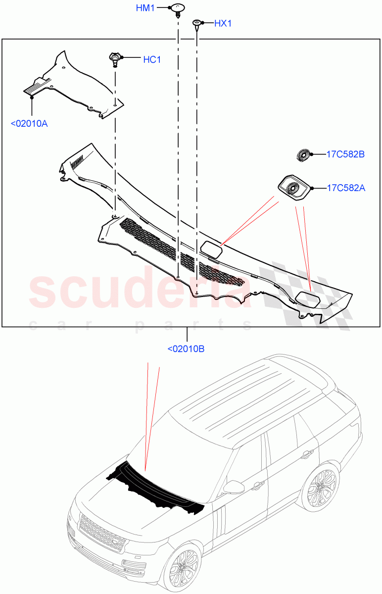 Cowl/Panel And Related Parts of Land Rover Land Rover Range Rover (2012-2021) [5.0 OHC SGDI SC V8 Petrol]