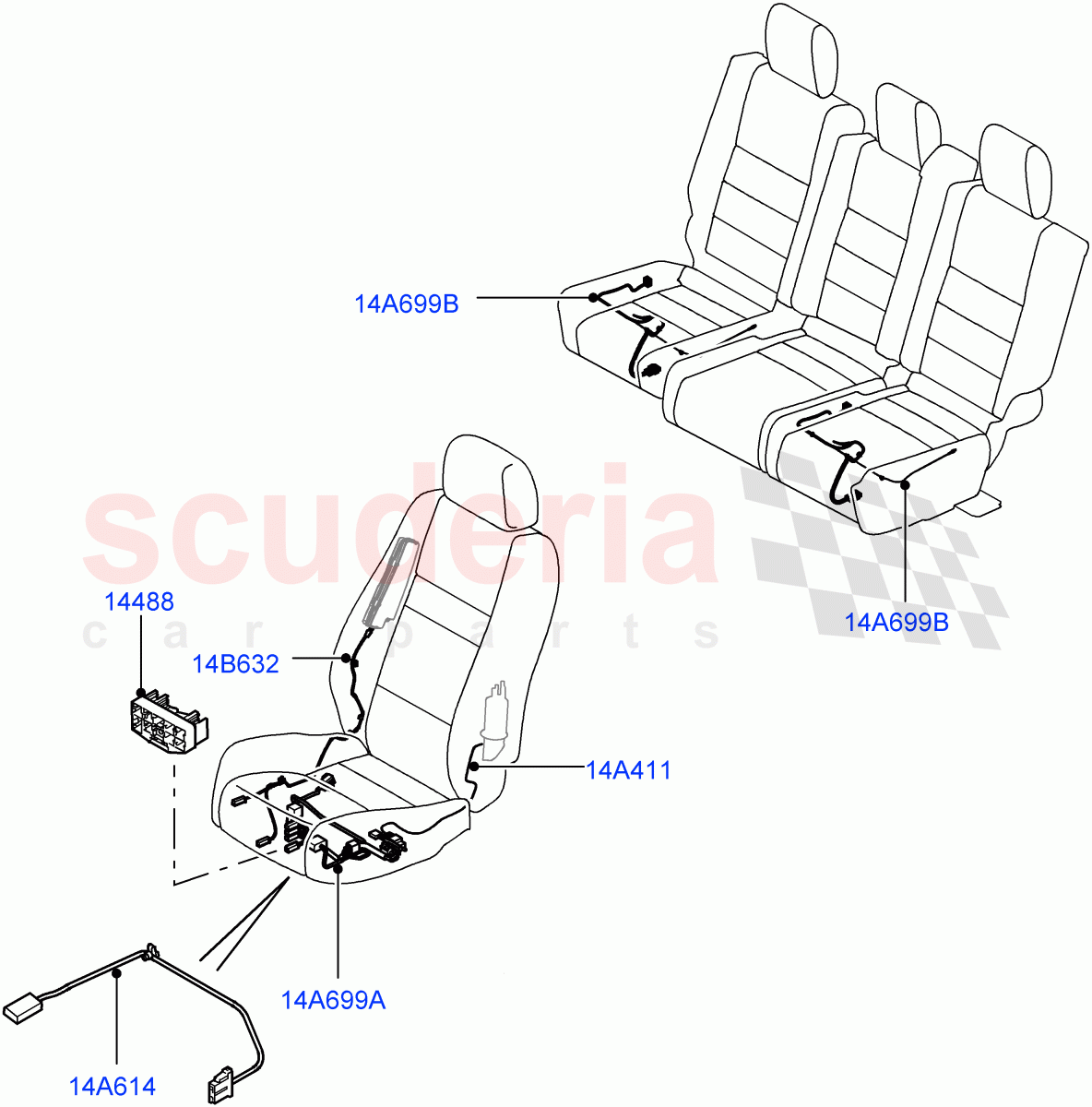 Electrical Wiring - Body And Rear(Seats)((V)FROMAA000001) of Land Rover Land Rover Range Rover Sport (2010-2013) [3.6 V8 32V DOHC EFI Diesel]