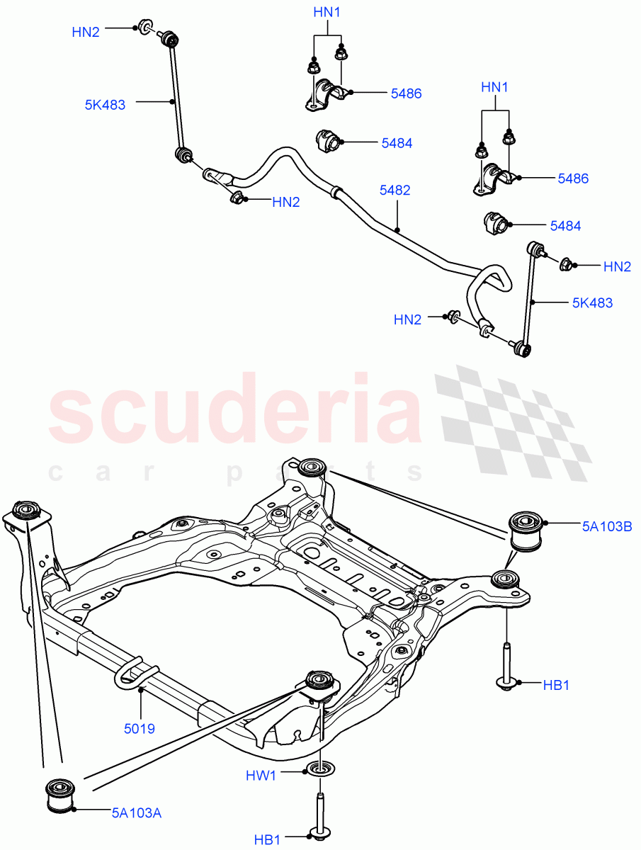 Front Cross Member & Stabilizer Bar (Changsu (China)) ((V) FROMFG000001, (V) TOKG446856) of Land Rover Land Rover Discovery Sport (2015+) [2.0 Turbo Diesel]