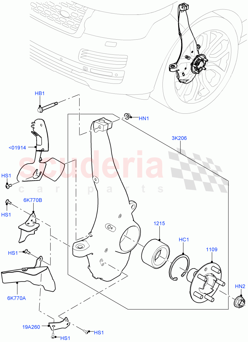 Front Knuckle And Hub of Land Rover Land Rover Range Rover (2012-2021) [5.0 OHC SGDI SC V8 Petrol]