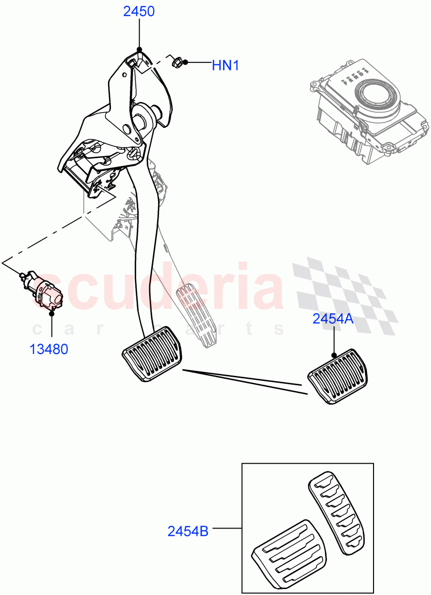 Brake And Clutch Controls(9 Speed Auto AWD,Itatiaia (Brazil))((V)FROMGT000001) of Land Rover Land Rover Range Rover Evoque (2012-2018) [2.0 Turbo Petrol AJ200P]