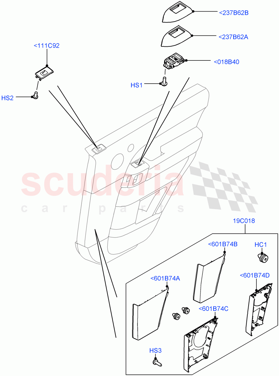 Rear Door Trim Installation(Speaker Grille, For Switches)((V)TOHA999999) of Land Rover Land Rover Range Rover (2012-2021) [4.4 DOHC Diesel V8 DITC]