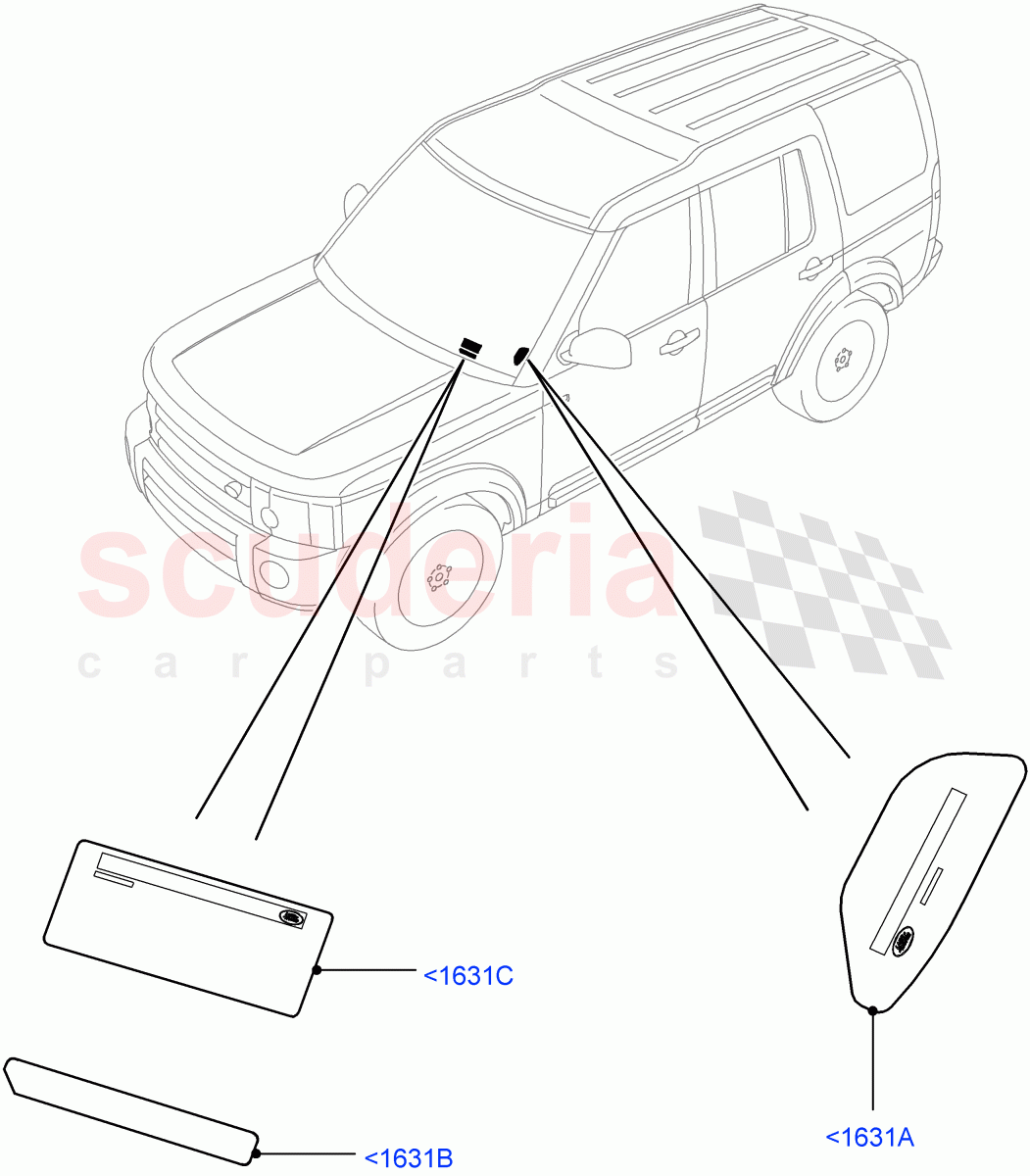 Labels(Windscreen)((V)FROMAA000001) of Land Rover Land Rover Discovery 4 (2010-2016) [3.0 DOHC GDI SC V6 Petrol]