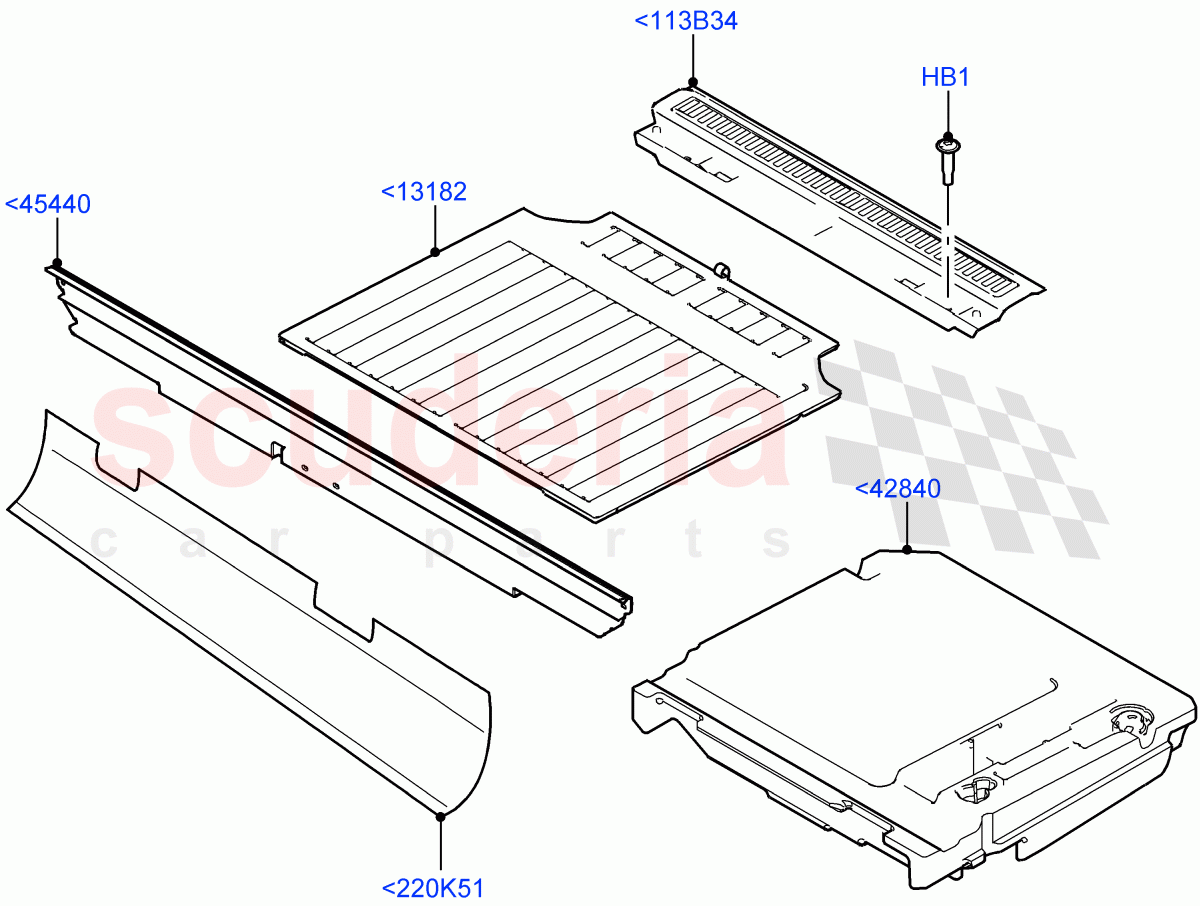 Load Compartment Trim (Floor) (Version - First Edition, Version - Core, Version - LE, Version - X, Version - X-Dynamic) of Land Rover Land Rover Defender (2020+) [2.0 Turbo Petrol AJ200P]