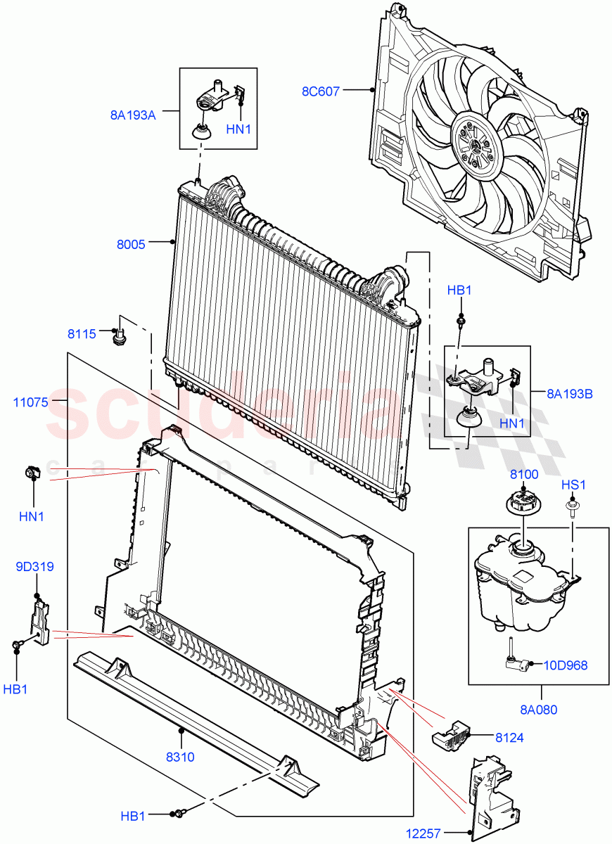 Radiator/Coolant Overflow Container(2.0L AJ21D4 Diesel Mid)((V)FROMMA000001) of Land Rover Land Rover Range Rover Velar (2017+) [2.0 Turbo Diesel AJ21D4]