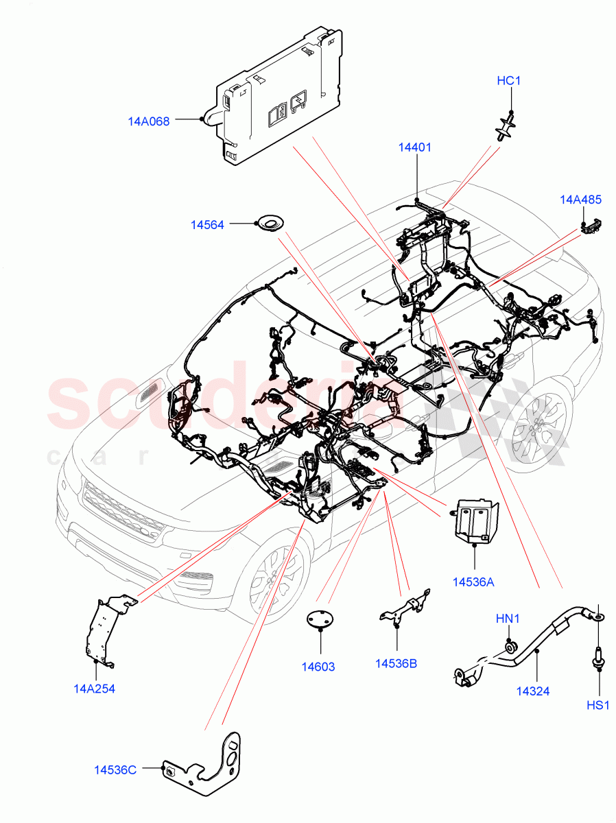 Electrical Wiring - Engine And Dash(Main Harness)((V)FROMGA000001) of Land Rover Land Rover Range Rover Sport (2014+) [5.0 OHC SGDI SC V8 Petrol]