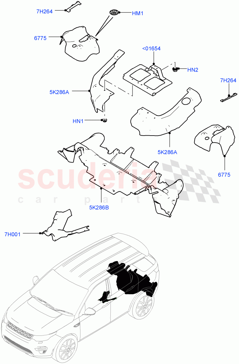 Splash And Heat Shields(Rear, Body)(Halewood (UK))((V)TOKH999999) of Land Rover Land Rover Discovery Sport (2015+) [2.0 Turbo Petrol AJ200P]