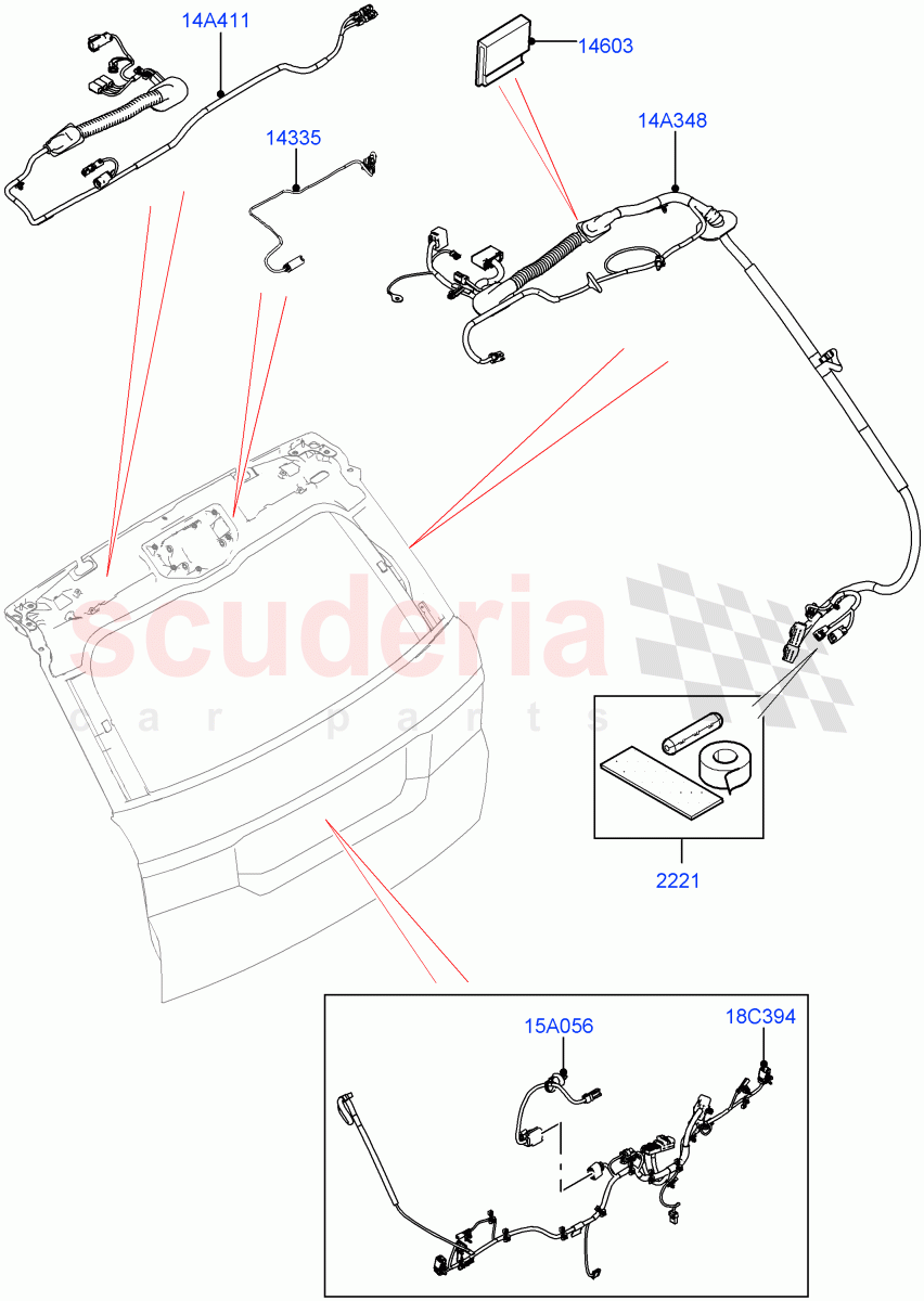 Electrical Wiring - Body And Rear (Tailgate) of Land Rover Land Rover Range Rover Sport (2014+) [3.0 Diesel 24V DOHC TC]