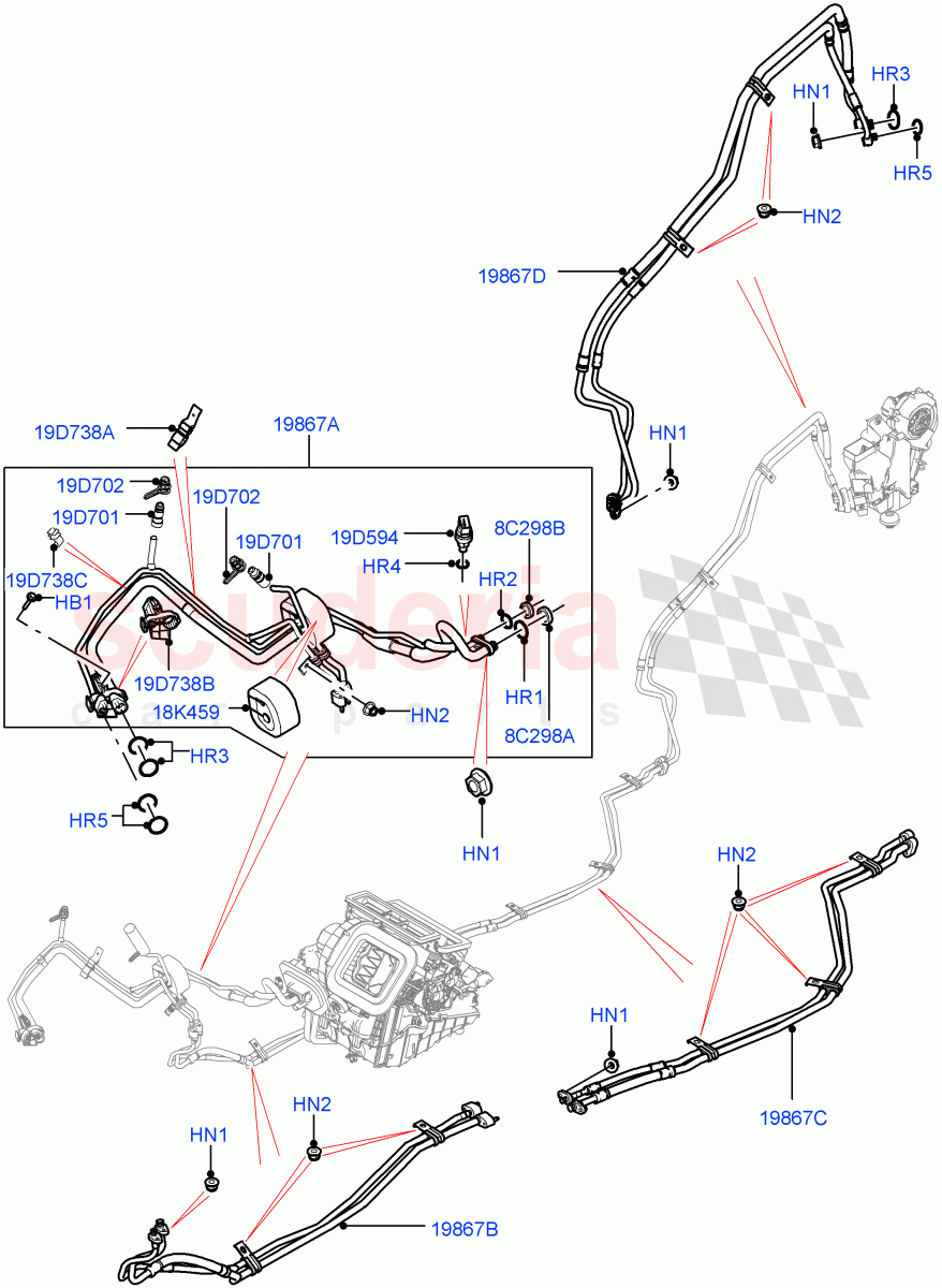 Air Conditioning System(Halewood (UK),Climate Control - Chiller Unit,Air Conditioning Refrigerant-R134A)((V)TOKH999999) of Land Rover Land Rover Discovery Sport (2015+) [2.0 Turbo Diesel AJ21D4]