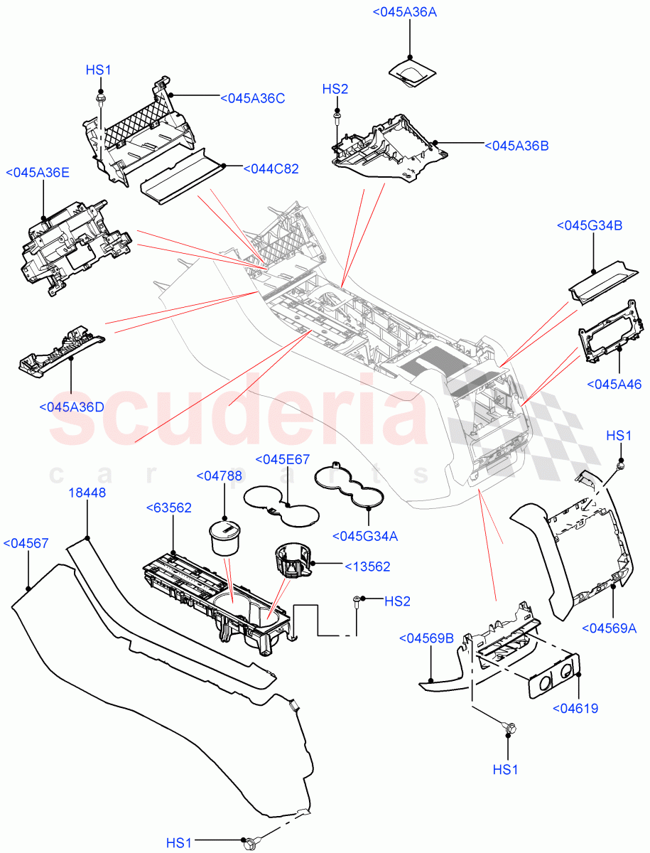 Console - Floor(For Carrier Assy, Front, External Components) of Land Rover Land Rover Range Rover Sport (2014+) [2.0 Turbo Petrol GTDI]