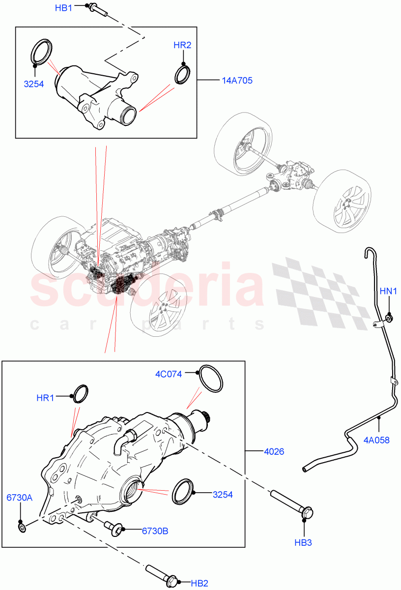 Front Axle Case(2.0L I4 High DOHC AJ200 Petrol,2.0L I4 Mid DOHC AJ200 Petrol,2.0L I4 DSL MID DOHC AJ200,2.0L I4 DSL HIGH DOHC AJ200,3.0 V6 D Gen2 Twin Turbo,3.0L DOHC GDI SC V6 PETROL,5.0L P AJ133 DOHC CDA S/C Enhanced)((V)TOLA999999) of Land Rover Land Rover Range Rover Velar (2017+) [2.0 Turbo Diesel AJ21D4]