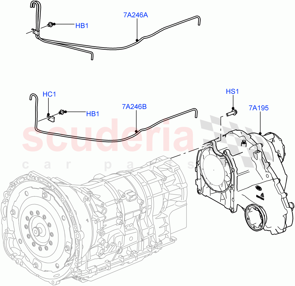 Transfer Drive Case (8 Speed Auto Trans ZF 8HP45, With 1 Speed Transfer Case, 8 Speed Auto Trans ZF 8HP70 4WD) ((V) FROMEA000001, (V) TOGA999999) of Land Rover Land Rover Range Rover Sport (2014+) [3.0 Diesel 24V DOHC TC]