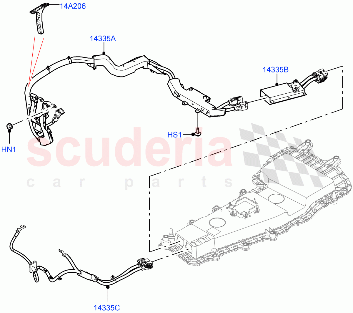 Hybrid Electrical Modules(MHEV Charging Cables and Fixings)(Electric Engine Battery-MHEV)((V)FROMLH000001) of Land Rover Land Rover Discovery Sport (2015+) [2.2 Single Turbo Diesel]