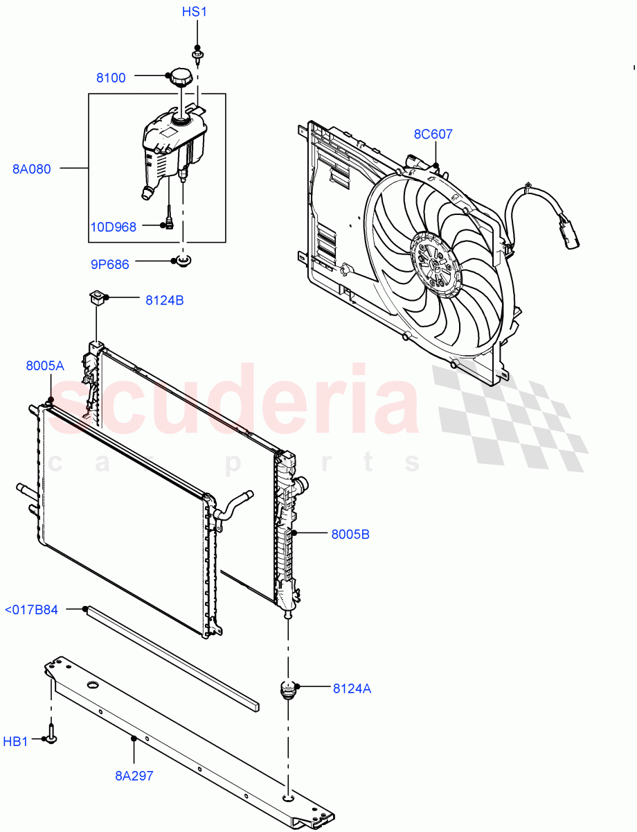 Radiator/Coolant Overflow Container(2.0L AJ21D4 Diesel Mid,Halewood (UK))((V)FROMMH000001) of Land Rover Land Rover Range Rover Evoque (2019+) [2.0 Turbo Diesel AJ21D4]