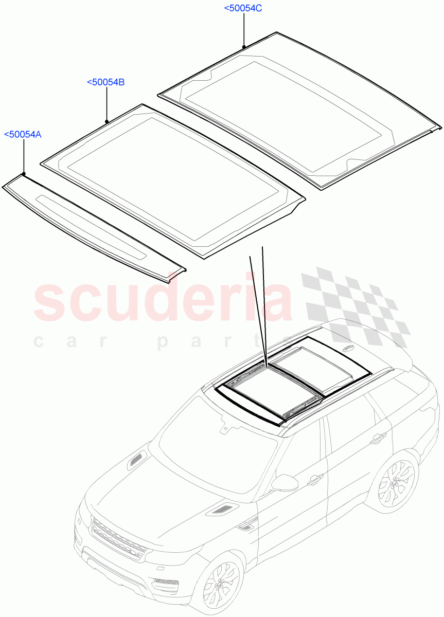 Sliding Roof Panel(With Roof Conversion-Panorama Power) of Land Rover Land Rover Range Rover Sport (2014+) [5.0 OHC SGDI SC V8 Petrol]