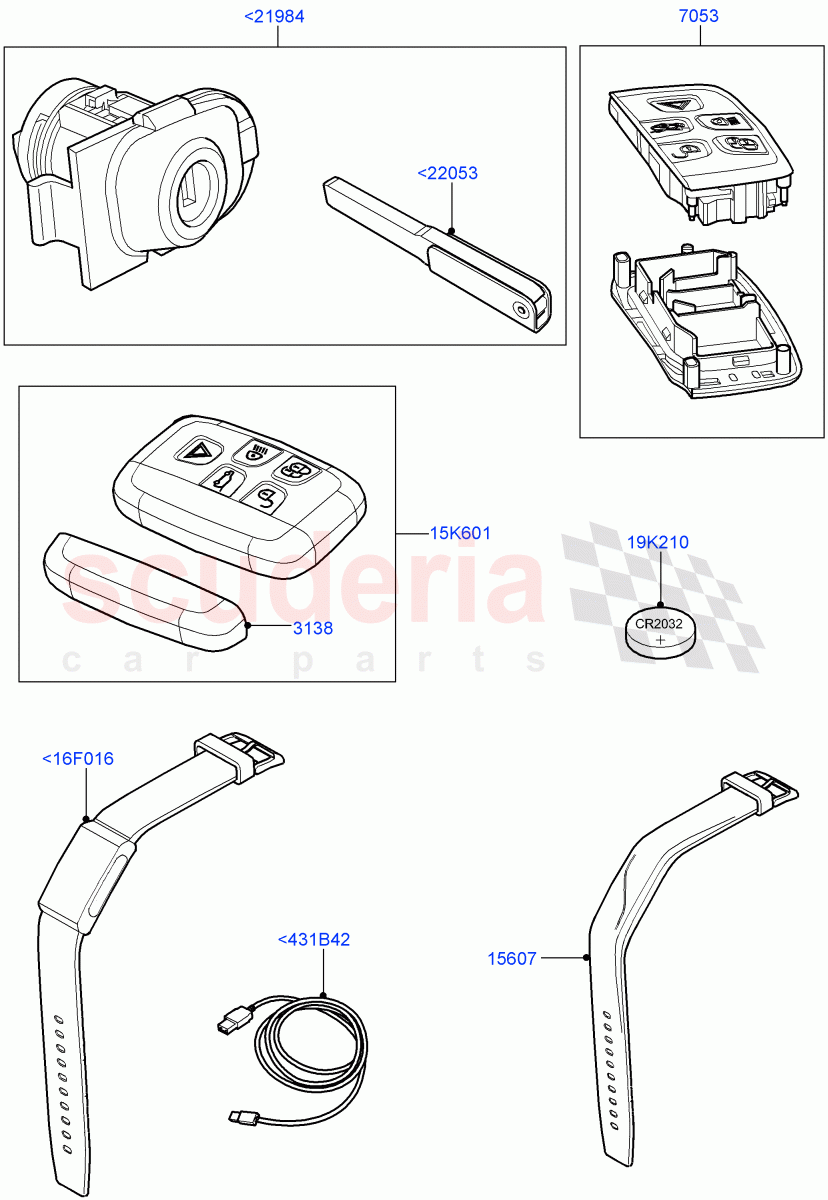 Vehicle Lock Sets And Repair Kits (Halewood (UK)) of Land Rover Land Rover Discovery Sport (2015+) [2.0 Turbo Petrol AJ200P]