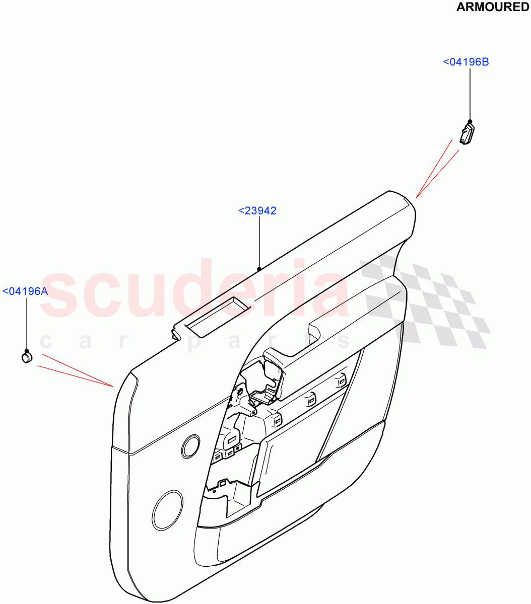 Front Door Trim Panels(Armoured)((V)FROMEA000001) of Land Rover Land Rover Range Rover (2012-2021) [3.0 Diesel 24V DOHC TC]