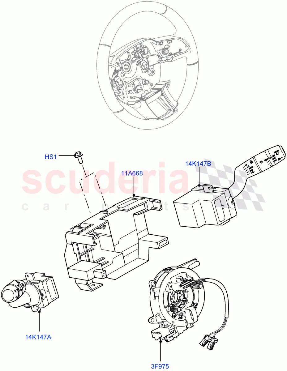 Switches (Steering Column) (Itatiaia (Brazil)) ((V) FROMGT000001) of Land Rover Land Rover Range Rover Evoque (2012-2018) [2.2 Single Turbo Diesel]