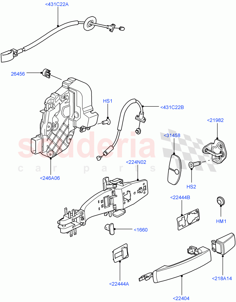 Rear Door Lock Controls ((V) TO9A999999) of Land Rover Land Rover Range Rover Sport (2005-2009) [3.6 V8 32V DOHC EFI Diesel]
