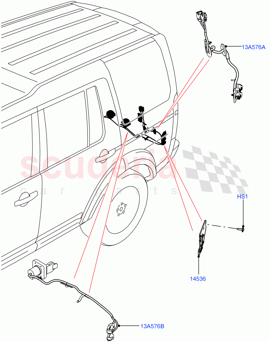 Electrical Wiring - Body And Rear (Towing) ((V) FROMAA000001) of Land Rover Land Rover Discovery 4 (2010-2016) [3.0 Diesel 24V DOHC TC]