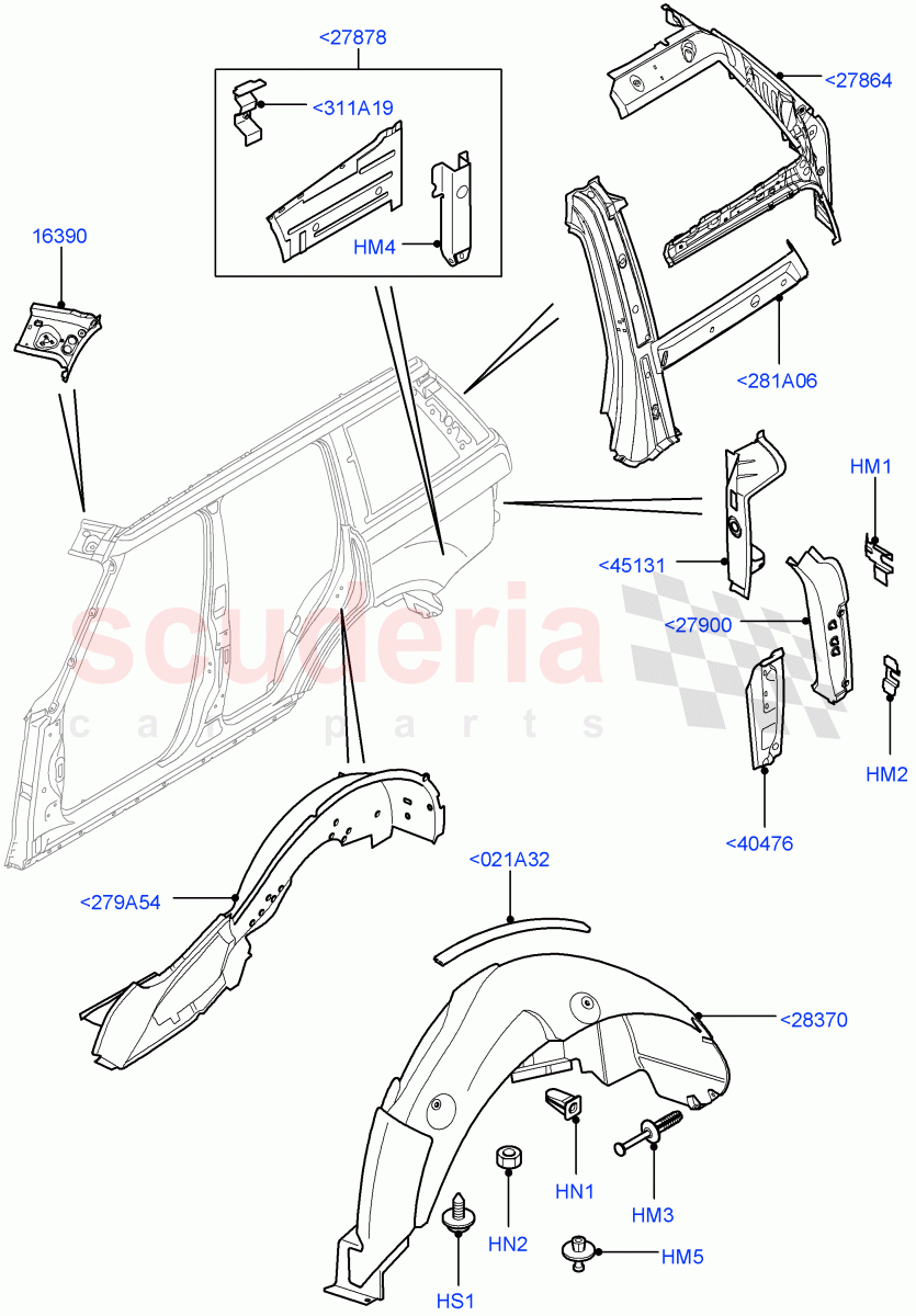 Side Panels - Inner(Less Armoured)((V)FROMAA000001) of Land Rover Land Rover Range Rover (2010-2012) [5.0 OHC SGDI NA V8 Petrol]