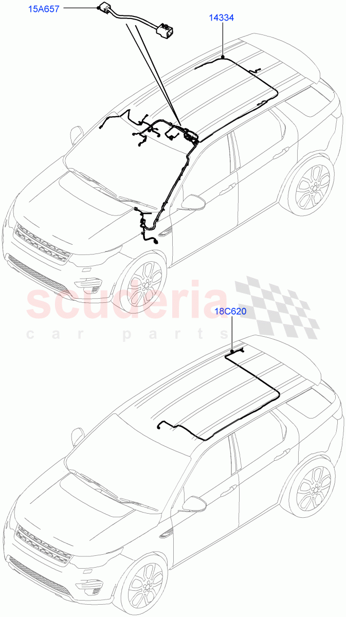 Electrical Wiring - Body And Rear(Roof)(Itatiaia (Brazil))((V)FROMGT000001) of Land Rover Land Rover Discovery Sport (2015+) [2.0 Turbo Diesel]