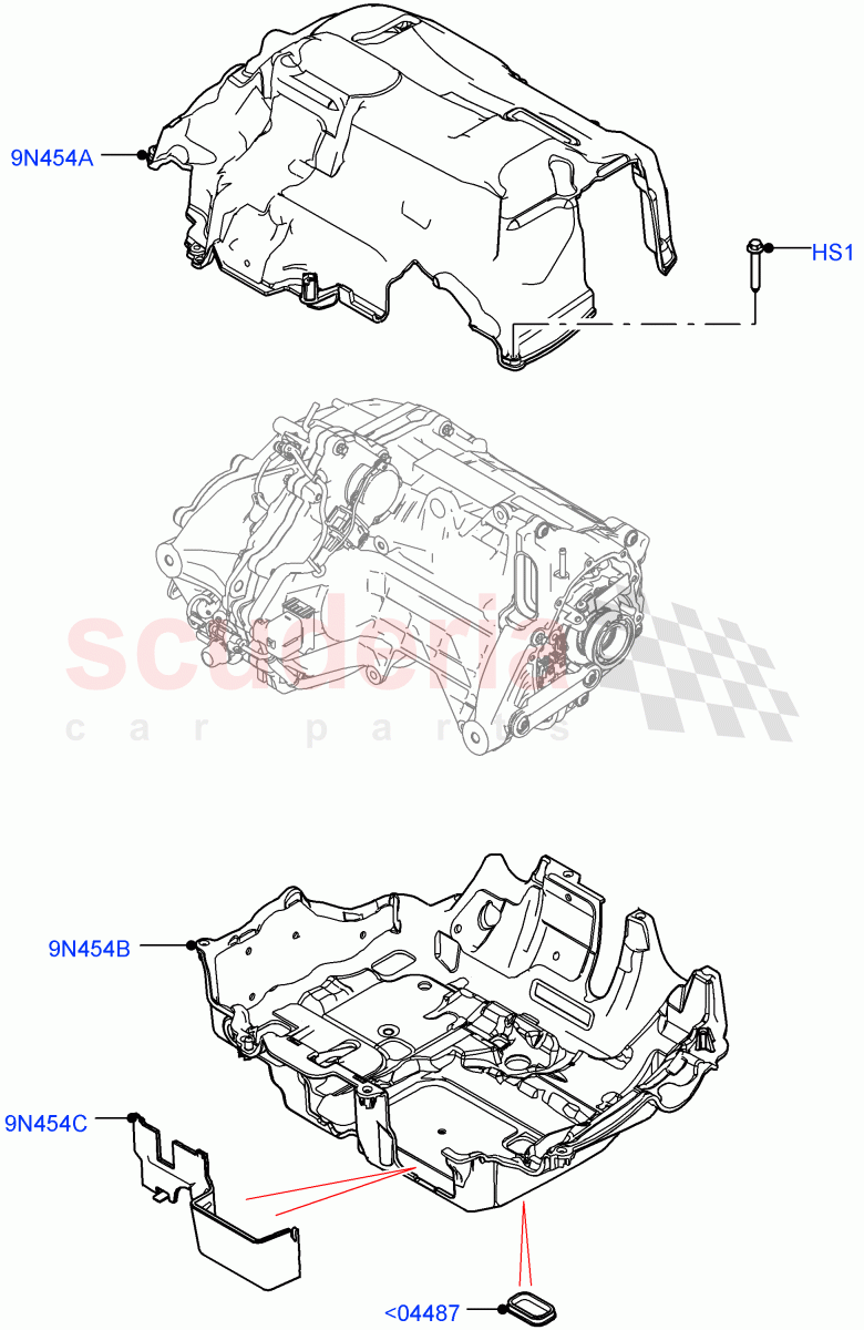 Rear Electric Drive Unit (Heatshields) (1.5L AJ20P3 Petrol High PHEV, Changsu (China), All Wheel Drive) ((V) FROMKG446857) of Land Rover Land Rover Discovery Sport (2015+) [1.5 I3 Turbo Petrol AJ20P3]