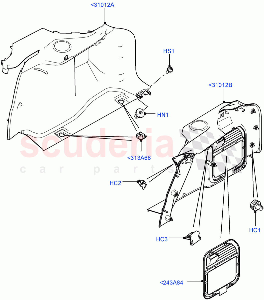 Side Trim(Luggage Compartment)(Changsu (China))((V)FROMEG000001) of Land Rover Land Rover Range Rover Evoque (2012-2018) [2.0 Turbo Petrol AJ200P]