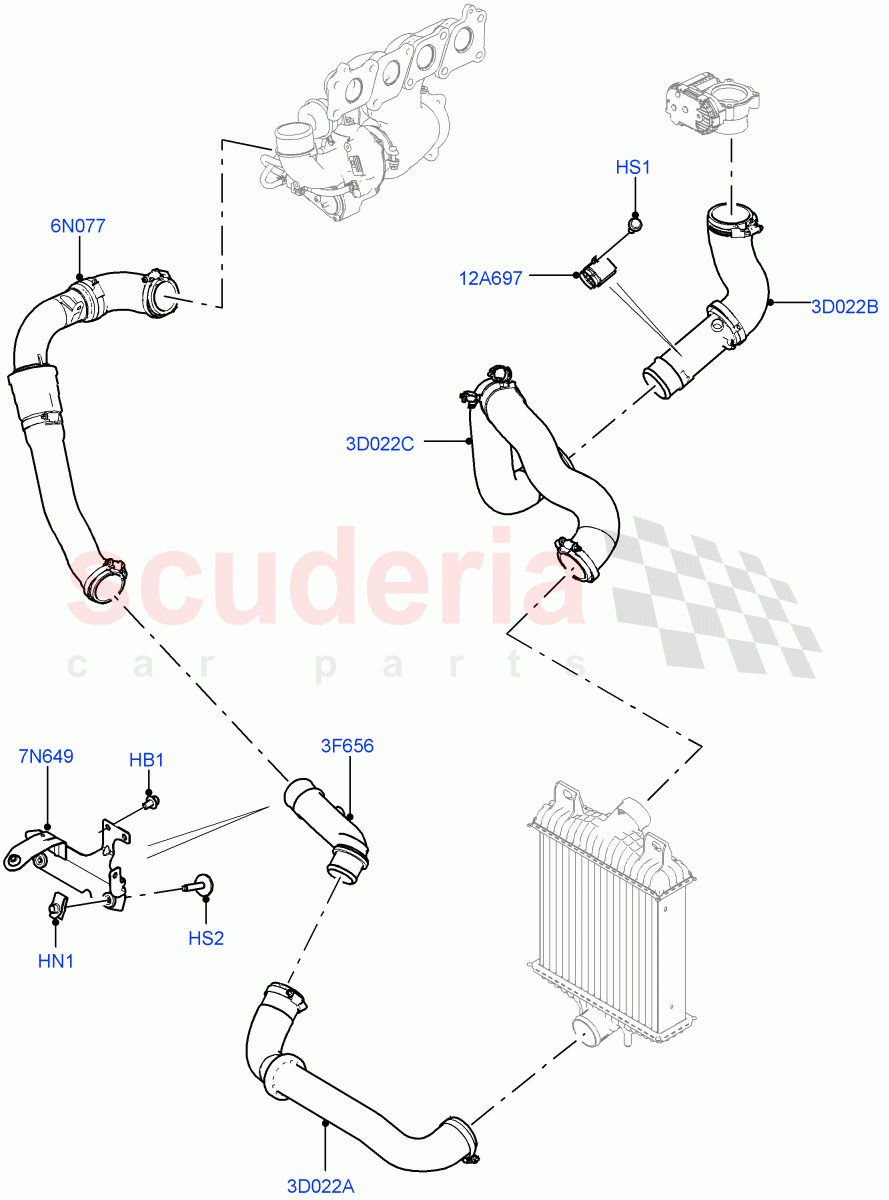 Intercooler/Air Ducts And Hoses(Air Ducts And Hoses)(2.0L 16V TIVCT T/C 240PS Petrol) of Land Rover Land Rover Range Rover (2012-2021) [2.0 Turbo Petrol GTDI]