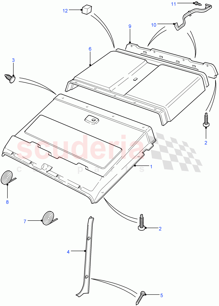 Roof Trim (Hard Top) ((V) FROM7A000001) of Land Rover Land Rover Defender (2007-2016)