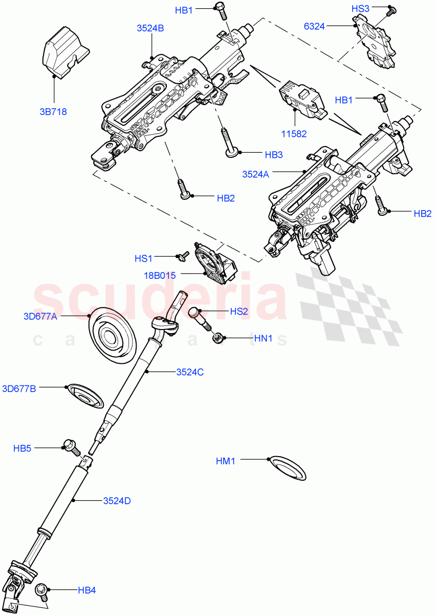 Steering Column ((V) FROMAA000001) of Land Rover Land Rover Range Rover Sport (2010-2013) [3.6 V8 32V DOHC EFI Diesel]