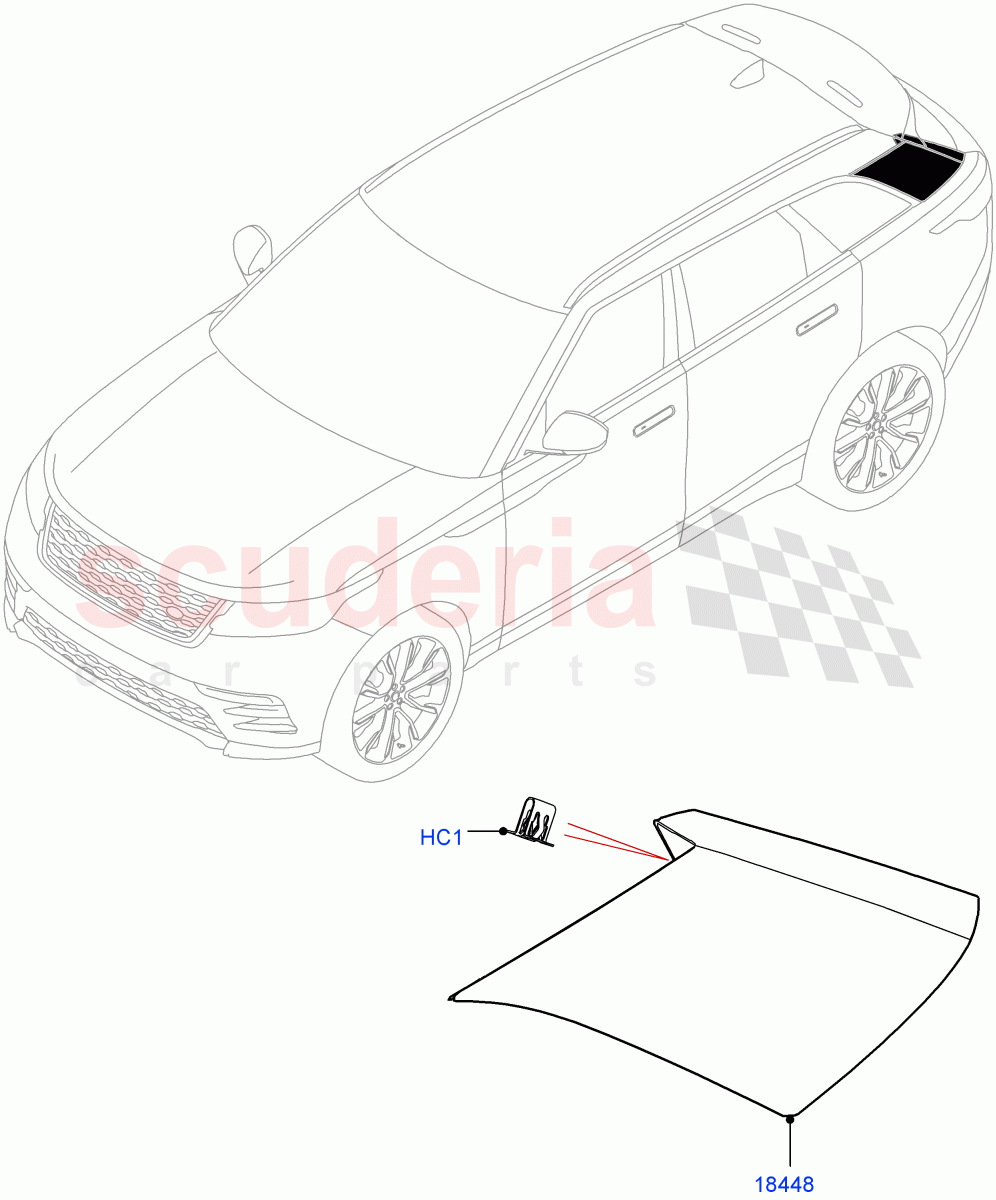 Luggage Compartment Door("D" Pillar, Finisher) of Land Rover Land Rover Range Rover Velar (2017+) [2.0 Turbo Diesel AJ21D4]