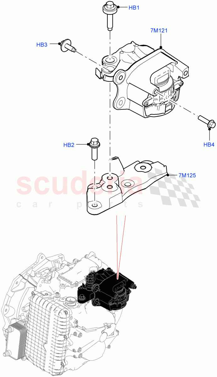 Transmission Mounting(2.0L AJ20P4 Petrol E100 PTA,9 Speed Auto Trans 9HP50,Changsu (China),2.0L AJ20P4 Petrol High PTA,2.0L AJ20P4 Petrol Mid PTA)((V)FROMKG446857) of Land Rover Land Rover Discovery Sport (2015+) [2.0 Turbo Petrol GTDI]