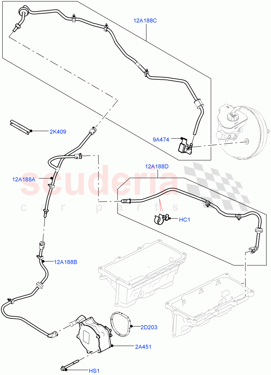 Vacuum Control And Air Injection(3.0L DOHC GDI SC V6 PETROL,LHD) of Land Rover Land Rover Range Rover Velar (2017+) [3.0 DOHC GDI SC V6 Petrol]