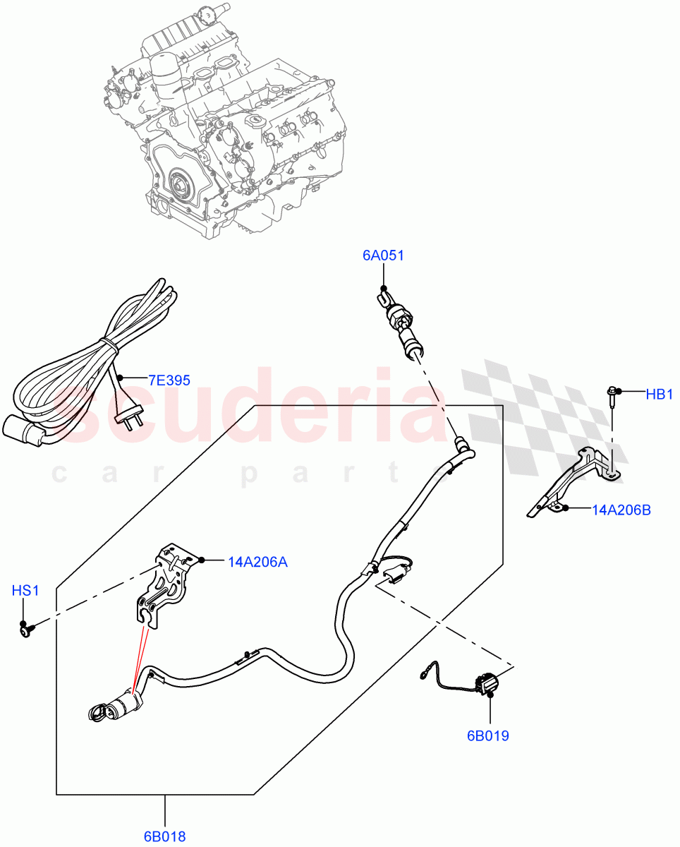 Engine Heater(5.0L P AJ133 DOHC CDA S/C Enhanced)((V)FROMKA000001) of Land Rover Land Rover Range Rover Velar (2017+) [5.0 OHC SGDI SC V8 Petrol]