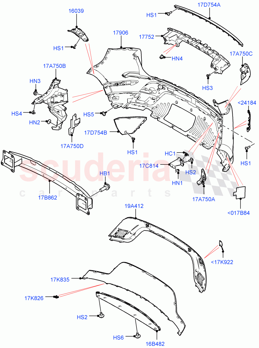 Rear Bumper (Itatiaia (Brazil), Front Bumper - Painted Body Colour) of Land Rover Land Rover Range Rover Evoque (2019+) [2.0 Turbo Diesel]