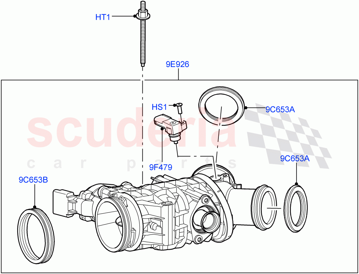 Throttle Housing (Solihull Plant Build) (3.0 V6 Diesel Electric Hybrid Eng, 3.0L 24V V6 Turbo Diesel Std Flow, 3.0 V6 D Low MT ROW, 3.0L 24V DOHC V6 TC Diesel) ((V) FROMAA000001) of Land Rover Land Rover Range Rover (2012-2021) [3.0 Diesel 24V DOHC TC]