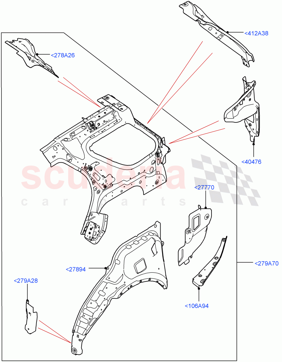 Side Panels - Inner (Middle - Rear, Inner - Front, Nitra Plant Build) ((V) FROMK2000001) of Land Rover Land Rover Discovery 5 (2017+) [2.0 Turbo Diesel]