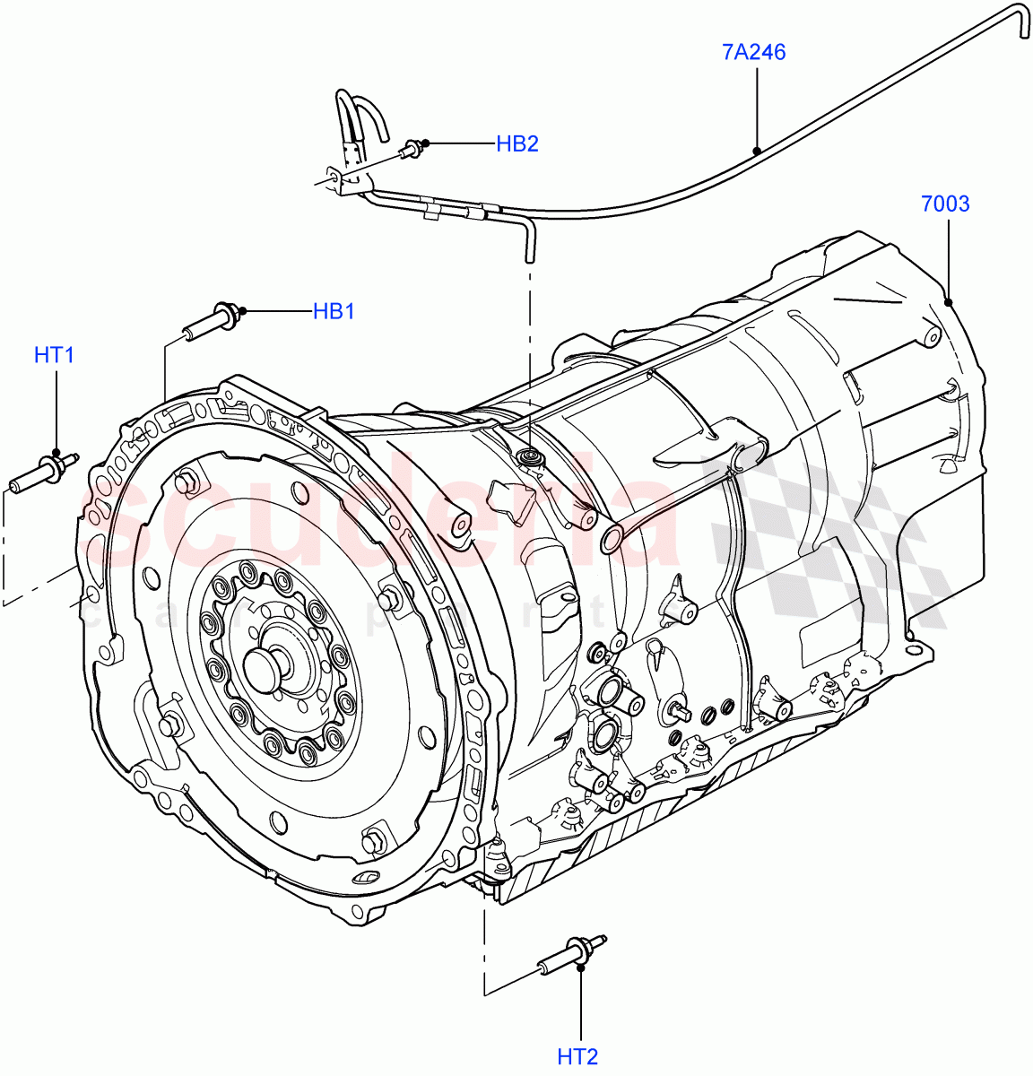 Auto Trans Assy & Speedometer Drive (Solihull Plant Build) (4.4L DOHC DITC V8 Diesel, 8 Speed Auto Trans ZF 8HP70 4WD, 3.0 V6 Diesel) ((V) FROMBA000001) of Land Rover Land Rover Range Rover (2010-2012) [5.0 OHC SGDI SC V8 Petrol]