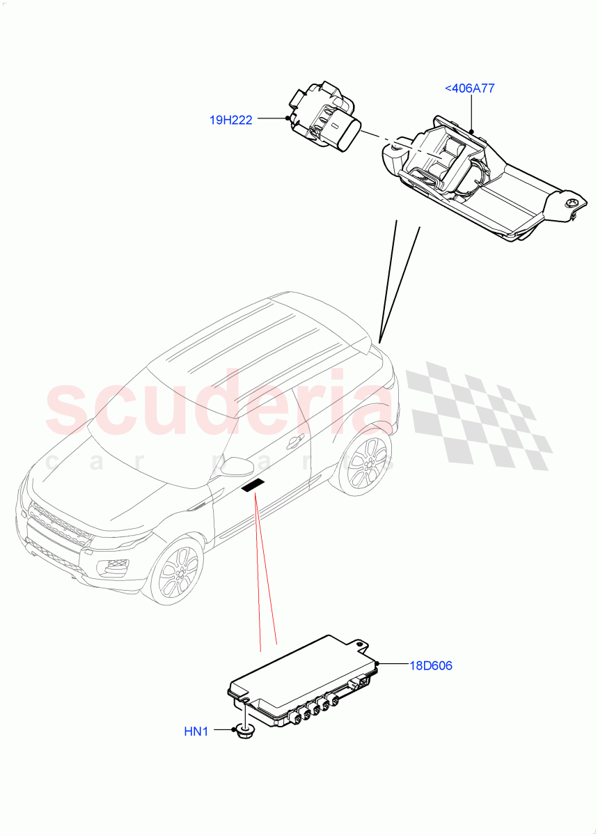 Camera Equipment(Changsu (China),Rear View Camera-Fixed)((V)FROMGG134738) of Land Rover Land Rover Range Rover Evoque (2012-2018) [2.0 Turbo Diesel]