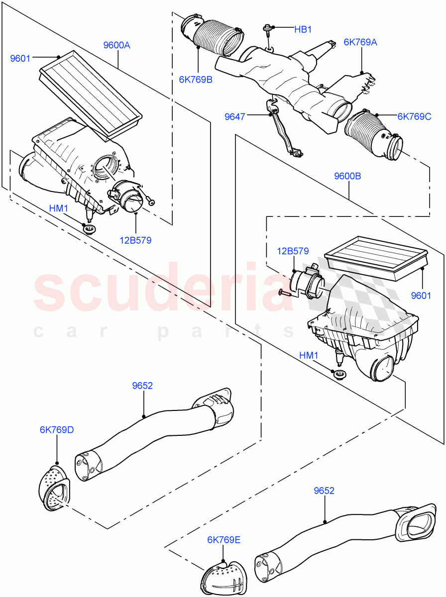 Air Cleaner (3.0L DOHC GDI SC V6 PETROL) ((V) FROMEA000001) of Land Rover Land Rover Discovery 4 (2010-2016) [3.0 DOHC GDI SC V6 Petrol]