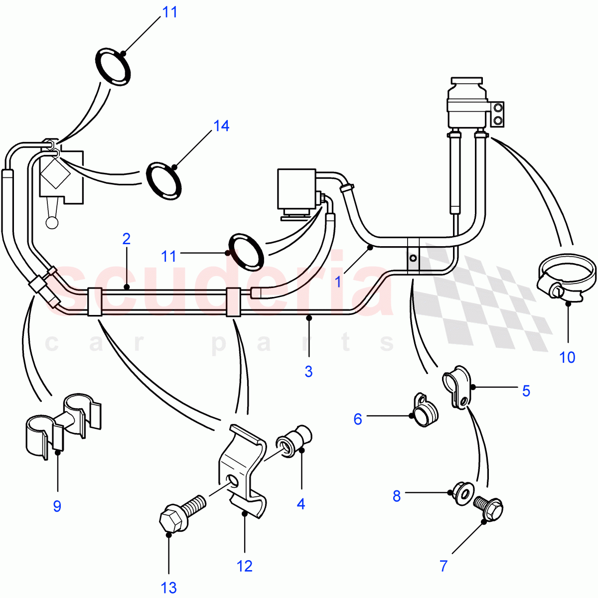 Power Steering Pipes (RHD) ((V) FROM7A000001) of Land Rover Land Rover Defender (2007-2016)
