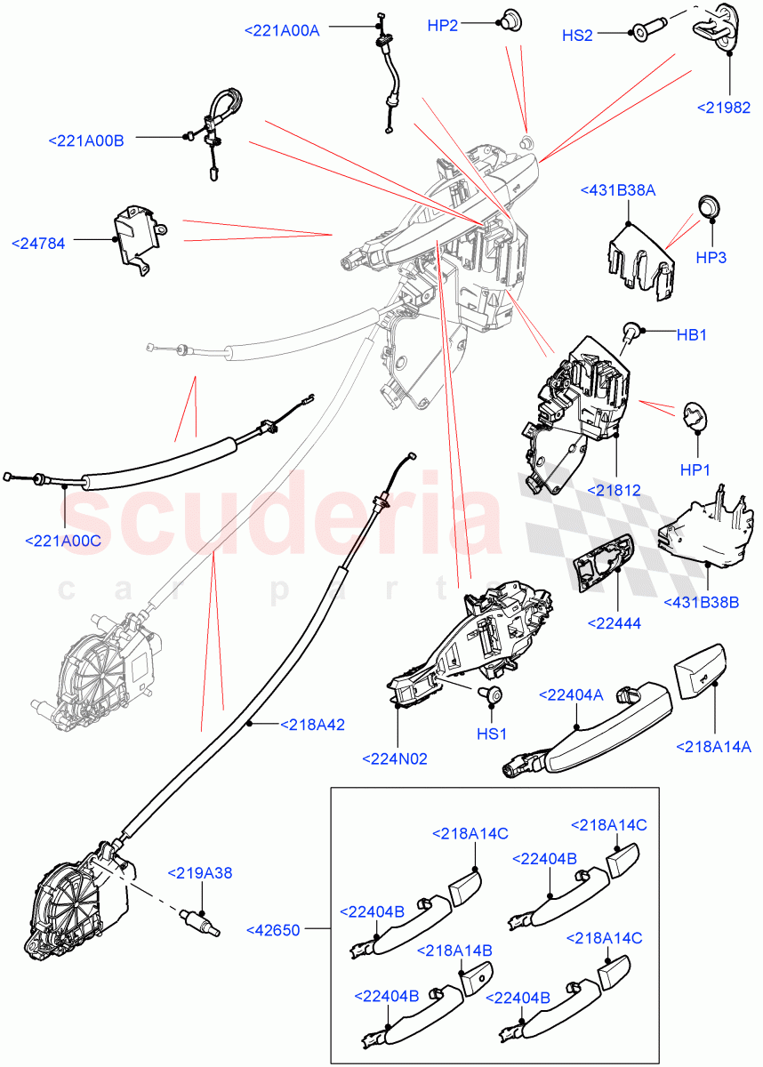 Front Door Lock Controls ((V) TOHA999999) of Land Rover Land Rover Range Rover (2012-2021) [2.0 Turbo Petrol GTDI]