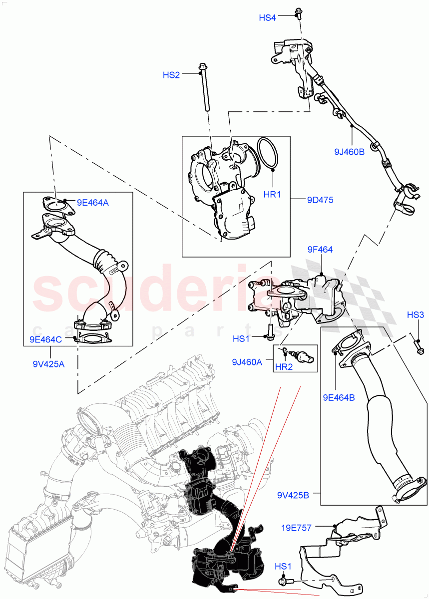 Exhaust Gas Recirculation(Low Pressure EGR)(2.0L I4 DSL HIGH DOHC AJ200,Itatiaia (Brazil))((V)FROMJT000001) of Land Rover Land Rover Range Rover Evoque (2012-2018) [2.0 Turbo Diesel]