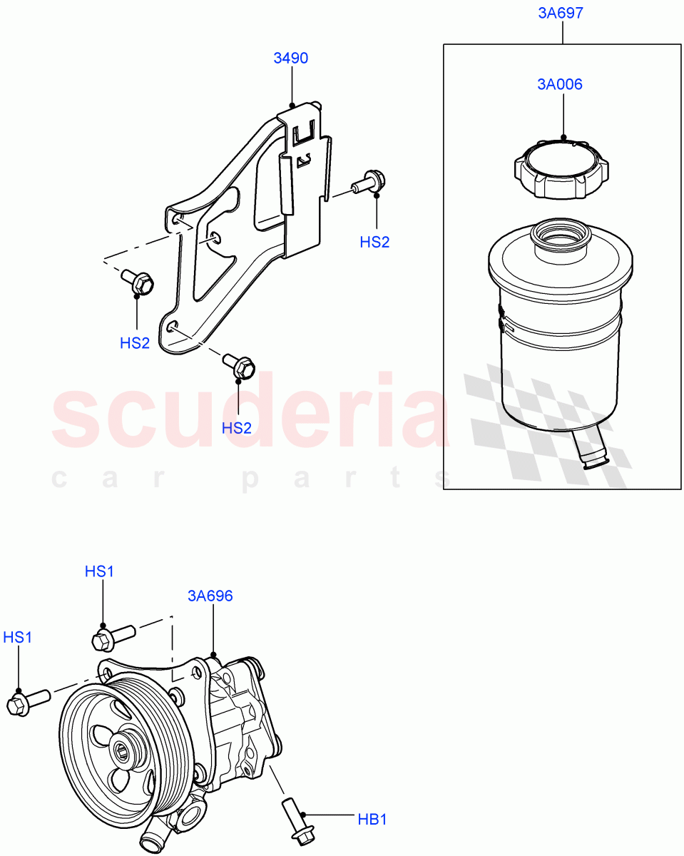 Power Steering Pump Mounting(4.4L DOHC DITC V8 Diesel)((V)FROMBA000001) of Land Rover Land Rover Range Rover (2010-2012) [3.6 V8 32V DOHC EFI Diesel]