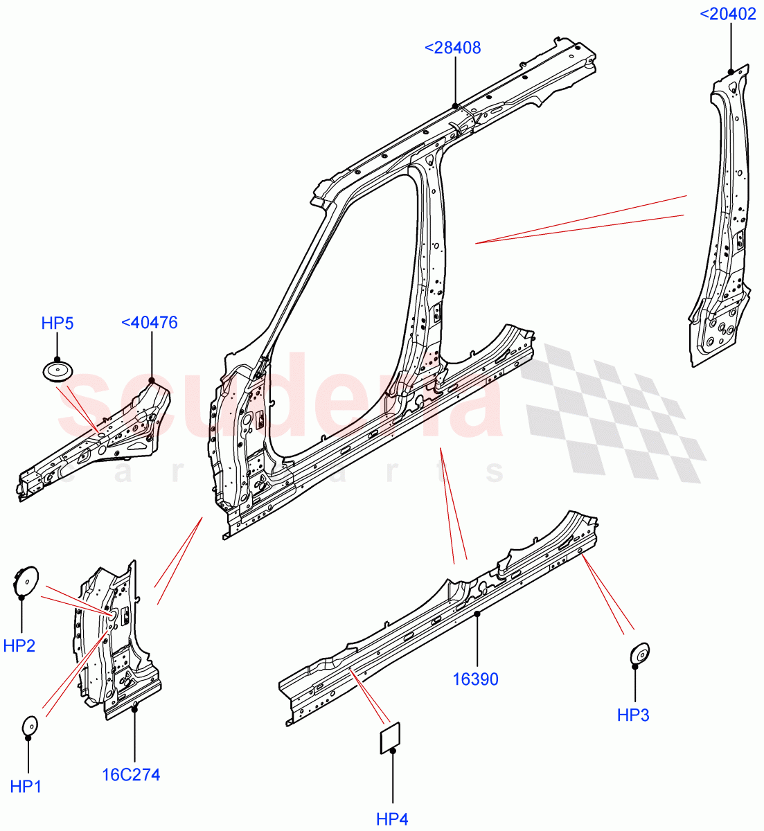 Side Panels - Inner(Middle - Front) of Land Rover Land Rover Range Rover Sport (2014+) [5.0 OHC SGDI SC V8 Petrol]